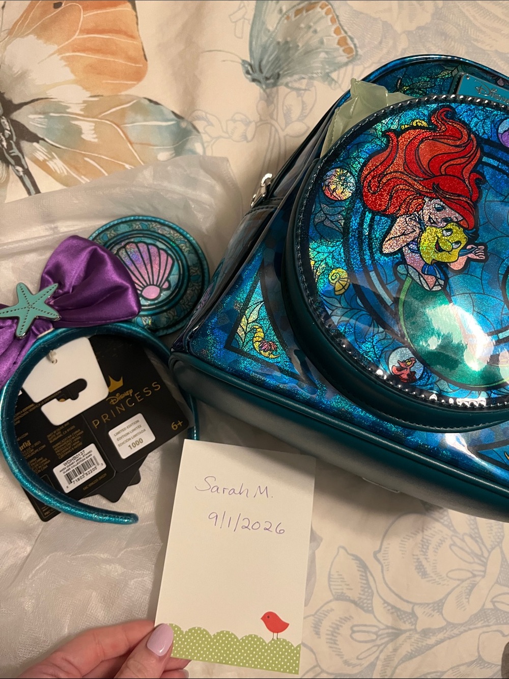 Loungefly The Little Mermaid Limited Edition Stained Glass Mini Backpack Set - Picture 7 of 7